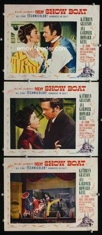 f458 SHOW BOAT 3 movie lobby cards '51 Kathryn Grayson, Gardner, Keel