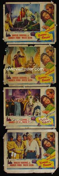 f162 SINBAD THE SAILOR 4 movie lobby cards '46 Douglas Fairbanks Jr