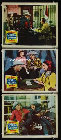 f472 SOUTH OF CALIENTE 3 movie lobby cards '51 Roy Rogers & Trigger!