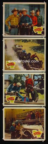 f169 SPOILERS OF THE PLAINS 4 movie lobby cards '51 cowboy Roy Rogers!