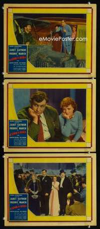 f476 STAR IS BORN 3 movie lobby cards '37 Janet Gaynor, Fredric March