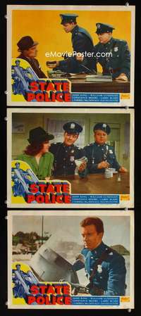 f480 STATE POLICE 3 movie lobby cards R49 Dusty King, William Lundigan