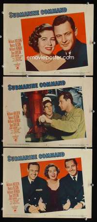 f487 SUBMARINE COMMAND 3 movie lobby cards '51 William Holden, Olson