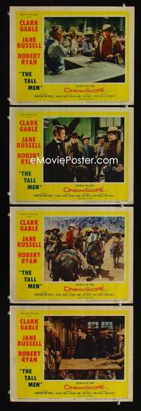 f180 TALL MEN 4 movie lobby cards '55 Clark Gable, Jane Russell, Ryan