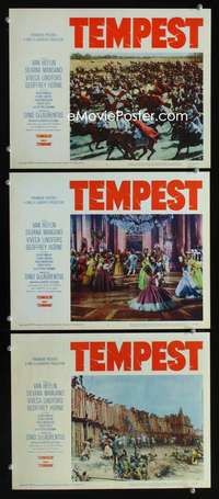 f497 TEMPEST 3 movie lobby cards '59 Van Heflin, Silvana Mangano