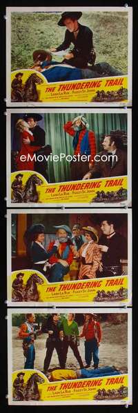 f187 THUNDERING TRAIL 4 movie lobby cards '51 Lash La Rue, St John