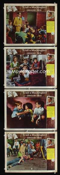 f190 TO KILL A MOCKINGBIRD 4 movie lobby cards '63 Gregory Peck classic!