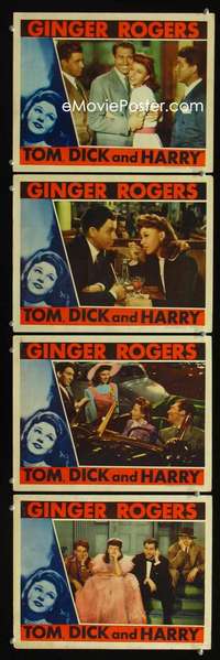 f191 TOM, DICK & HARRY 4 movie lobby cards '41 Ginger Rogers, Murphy