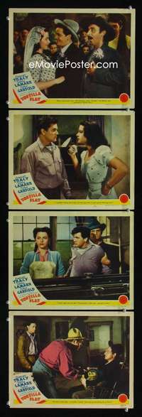 f193 TORTILLA FLAT 4 movie lobby cards '42 Tracy, Hedy Lamarr, Garfield