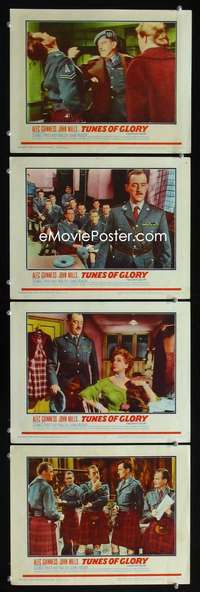 f197 TUNES OF GLORY 4 movie lobby cards '60 John Mills, Alec Guinness