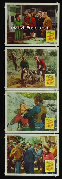 f199 TWILIGHT IN THE SIERRAS 4 movie lobby cards '50 Roy Rogers, Evans