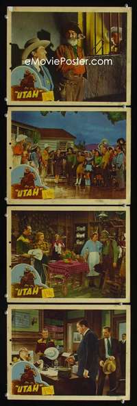f203 UTAH 4 movie lobby cards '45 Roy Rogers, Dale Evans, Gabby Hayes