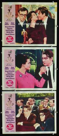 f520 WHAT'S NEW PUSSYCAT 3 movie lobby cards '65 Woody Allen, O'Toole