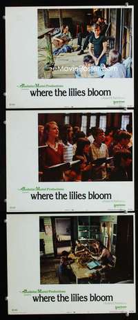 f522 WHERE THE LILIES BLOOM 3 movie lobby cards '74 Appalachian kids!