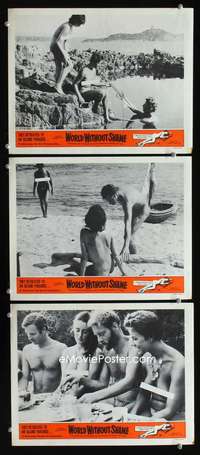 f527 WORLD WITHOUT SHAME 3 movie lobby cards '62 sexy island beauties!