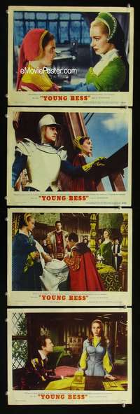 f216 YOUNG BESS 4 movie lobby cards '53 Jean Simmons, Stewart Granger