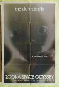k055 2001 A SPACE ODYSSEY style D one-sheet movie poster 1970 star child!