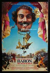 k063 ADVENTURES OF BARON MUNCHAUSEN int'l one-sheet movie poster '89