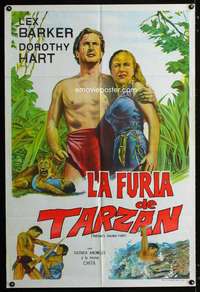 h022 TARZAN'S SAVAGE FURY Argentinean movie poster '52 Lex Barker