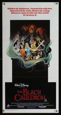 h154 BLACK CAULDRON Australian daybill movie poster '85 first Disney CG!