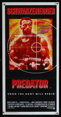 h200 PREDATOR Australian daybill movie poster '87 Arnold Schwarzenegger