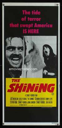 h206 SHINING Australian daybill movie poster '80 Stephen King, Kubrick