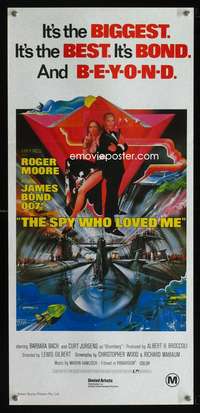 h210 SPY WHO LOVED ME Australian daybill movie poster R80s James Bond!