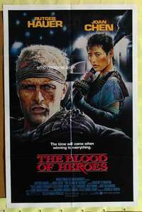 k122 BLOOD OF HEROES one-sheet movie poster '90 Rutger Hauer, Joan Chen