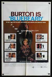 k127 BLUEBEARD one-sheet movie poster '72 Richard Burton, Joey Heatherton