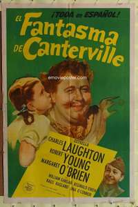 k145 CANTERVILLE GHOST Spanish/U.S. one-sheet movie poster '44 Charles Laughton