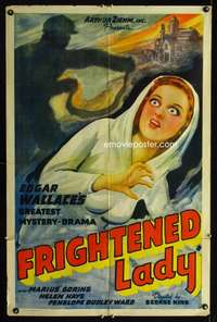 k150 CASE OF THE FRIGHTENED LADY one-sheet movie poster '40 Edgar Wallace