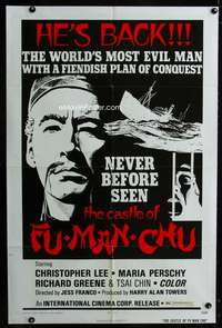 k153 CASTLE OF FU MANCHU one-sheet movie poster '72 Chris Lee, Jess Franco