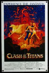 k165 CLASH OF THE TITANS one-sheet movie poster '81 Hildebrandt artwork!