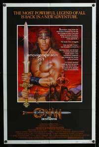 k175 CONAN THE DESTROYER one-sheet movie poster '84 Arnold Schwarzenegger