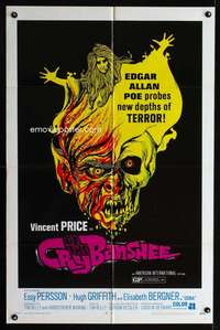 k188 CRY OF THE BANSHEE one-sheet movie poster '70 Vincent Price, Poe