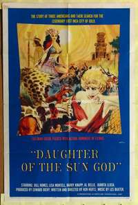 k198 DAUGHTER OF THE SUN GOD one-sheet movie poster '63 lost city of gold!