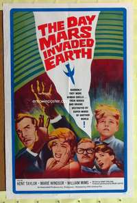 k201 DAY MARS INVADED EARTH one-sheet movie poster '63 sci-fi horror!
