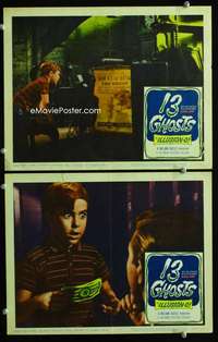 h620 13 GHOSTS 2 movie lobby cards '60 William Castle, cool horror!