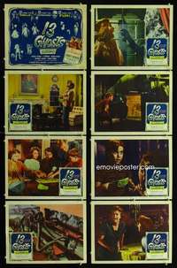h491 13 GHOSTS 8 movie lobby cards '60 William Castle, cool horror!