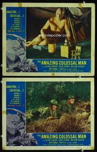 h624 AMAZING COLOSSAL MAN 2 movie lobby cards '57 Bert I. Gordon