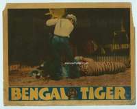 h301 BENGAL TIGER movie lobby card '36 Satan the Man Killer!