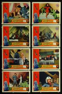 h495 BEYOND THE TIME BARRIER 8 movie lobby cards '59 Edgar Ulmer, AIP!