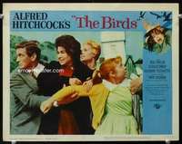 h306 BIRDS movie lobby card #1 '63 Rod Taylor, Pleshette, Tippi Hedren