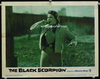 h309 BLACK SCORPION movie lobby card #8 '57 she is scared to death!