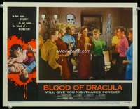 h319 BLOOD OF DRACULA movie lobby card #7 '57 at Halloween party!