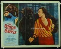 h324 BRIDE & THE BEAST movie lobby card '58 Ed Wood,gorilla holds girl!