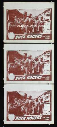 h582 BUCK ROGERS 3 movie lobby cards R40s Buster Crabbe serial!