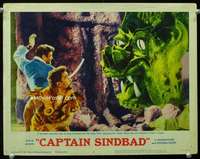 h325 CAPTAIN SINDBAD movie lobby card #6 '63 wacky monster close up!