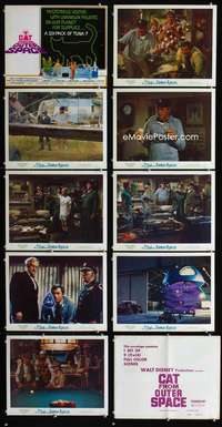 h490 CAT FROM OUTER SPACE 9 movie lobby cards '78 Walt Disney sci-fi!