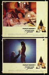 h130 CLOCKWORK ORANGE 2 English movie lobby cards '72 Stanley Kubrick